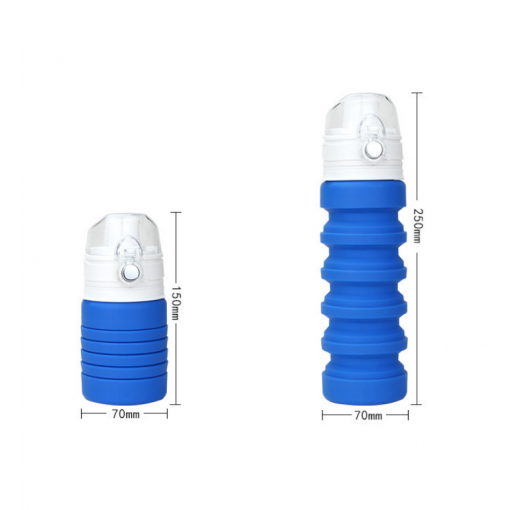 硅膠摺疊運動水樽 500ml